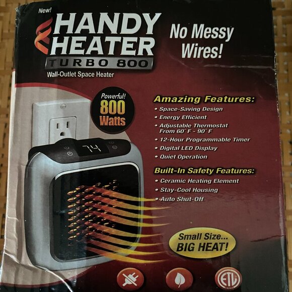 BRAND NEW Handy Heater Turbo 800 Wall-Outlet Space Heater - 800W - Picture 3 of 6